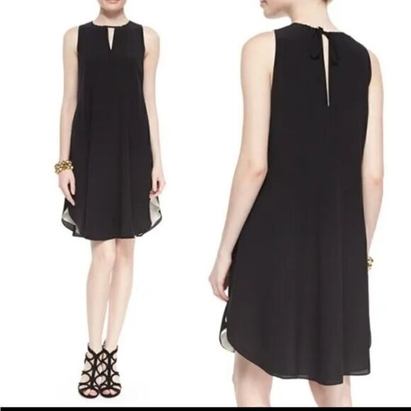 Eileen Fisher Sleeveless Double-Layer Silk Cocktail Dress Size XS - Picture 3 of 10